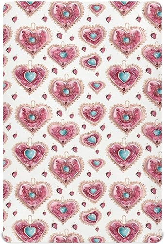 Fitted Crib Sheets Hearts Diamond Baby Crib Sheets for Boy & Girl Toddler Mattress Sheets 21216379