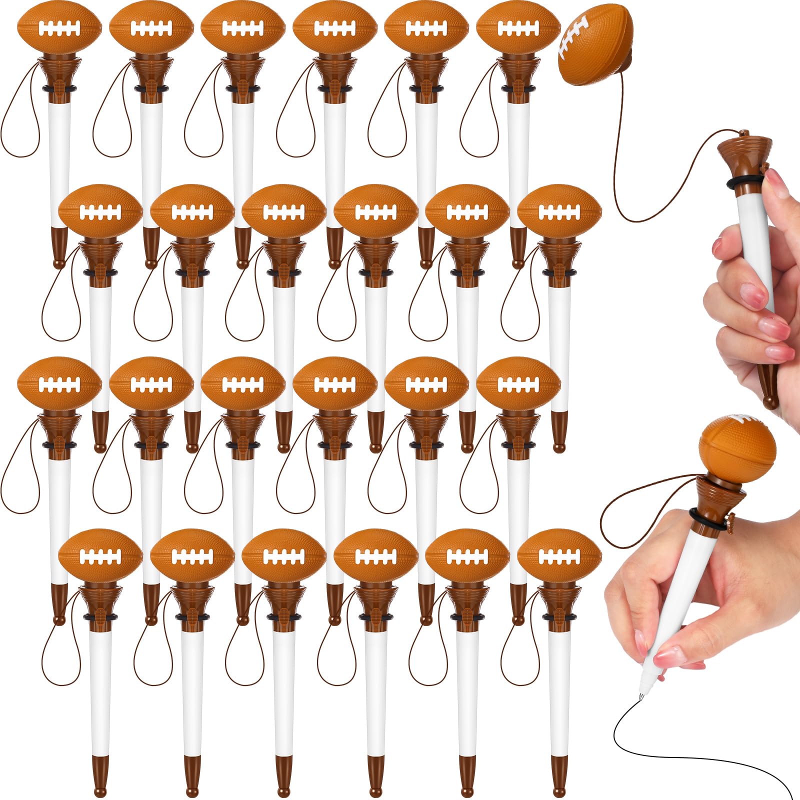 Lincia 24 Pcs Sport Funny Pen Hoop Ballpoint Novelty Bulk Plastic Sports Soccer Basketball Baseball Football Tennis Golf Themed Pen for Birthday Party