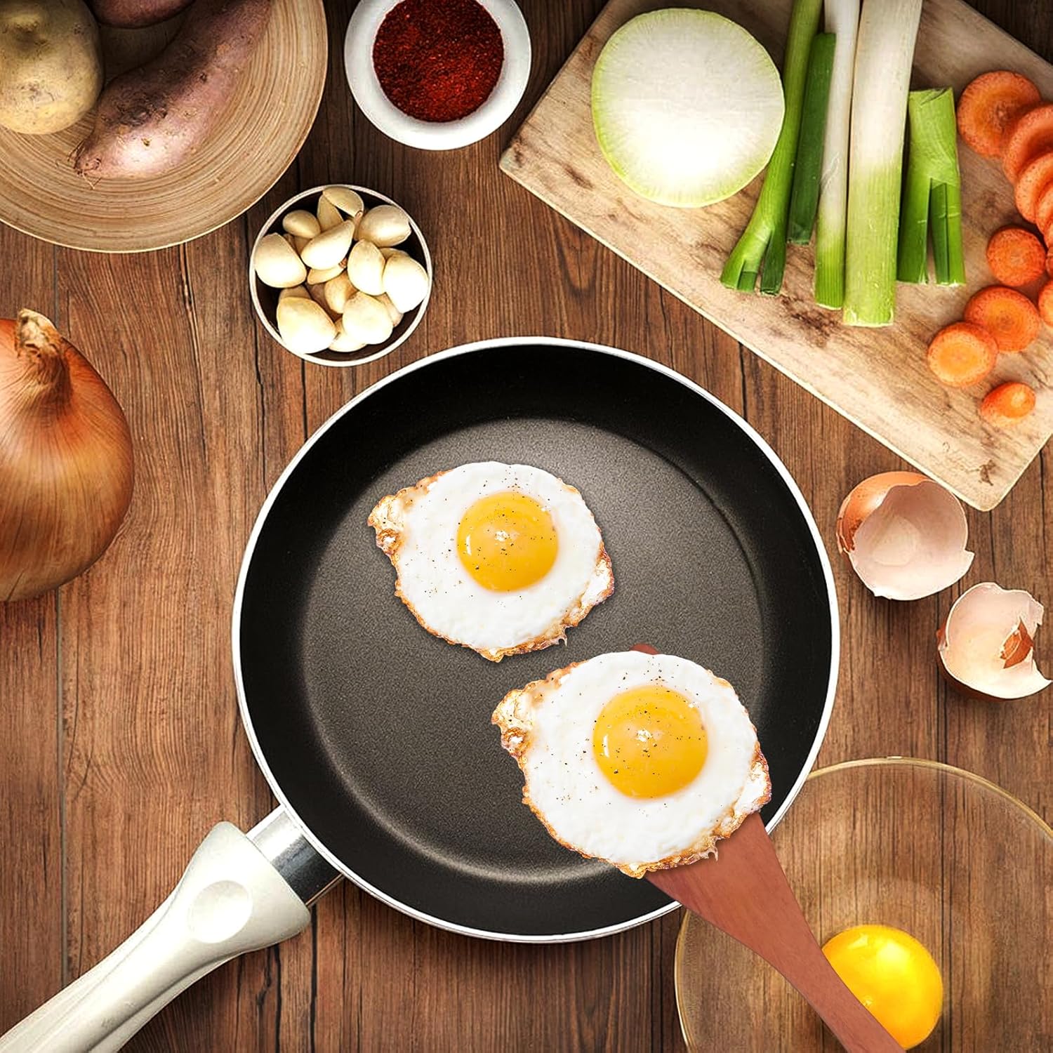 2 Pcs Solid Wood Spatula Set for Nonstick Pans, 12-inch Ergonomic Kitchen Tool with Curved Edge, Handcrafted Utensil for Flipping Eggs Fish Pancakes, Natural Cooking Gift - Image 6