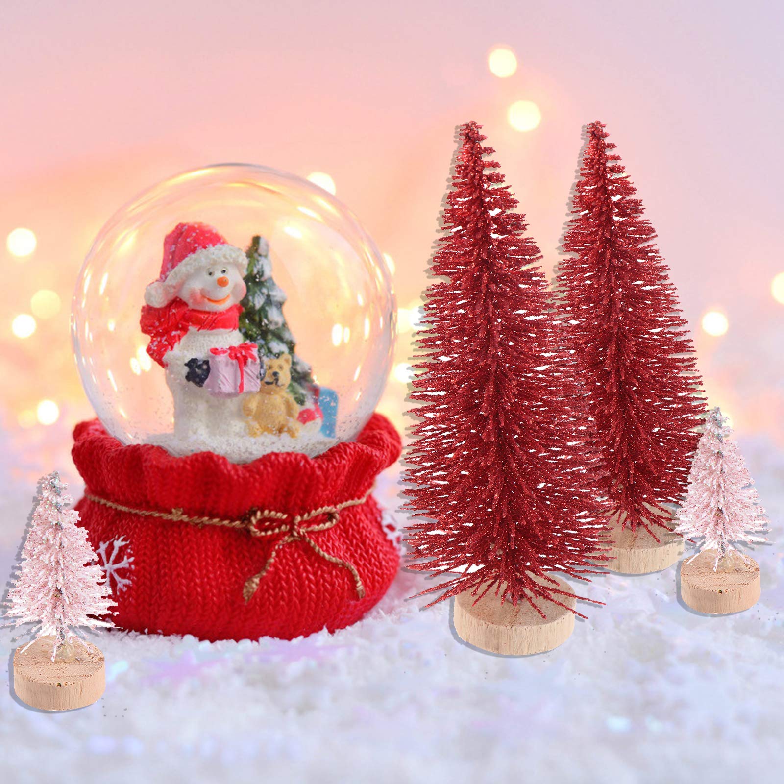 30 stuks mini-kerstbomen kunstmatige kerstboom flessenborstel bomen met
