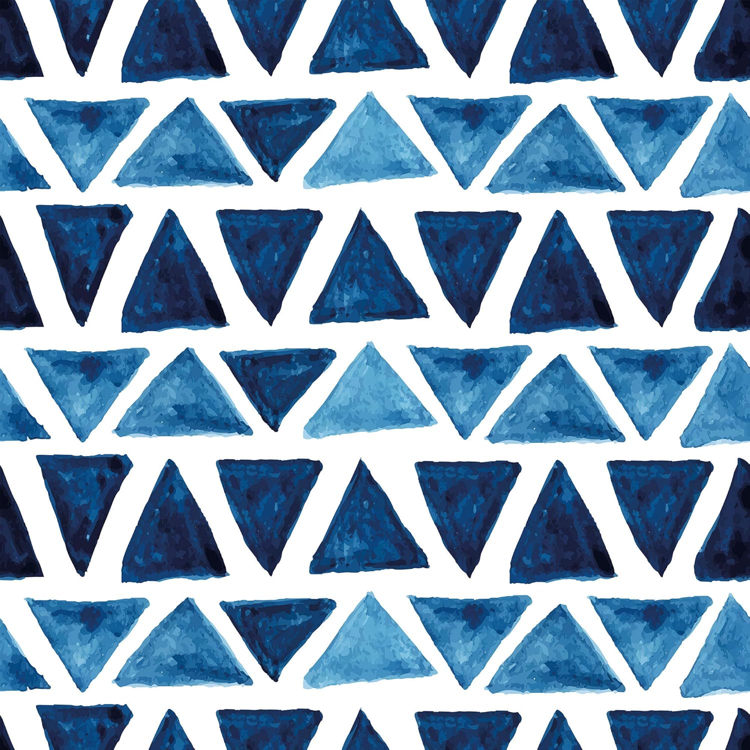 Walls By Me Peel and Stick Blue and White Triangles Geometric Removable Wallpaper 0669-2ft x 10.5ft (61x320cm)
