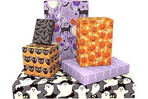 Flat Precut Halloween Wrapping Paper Sheets