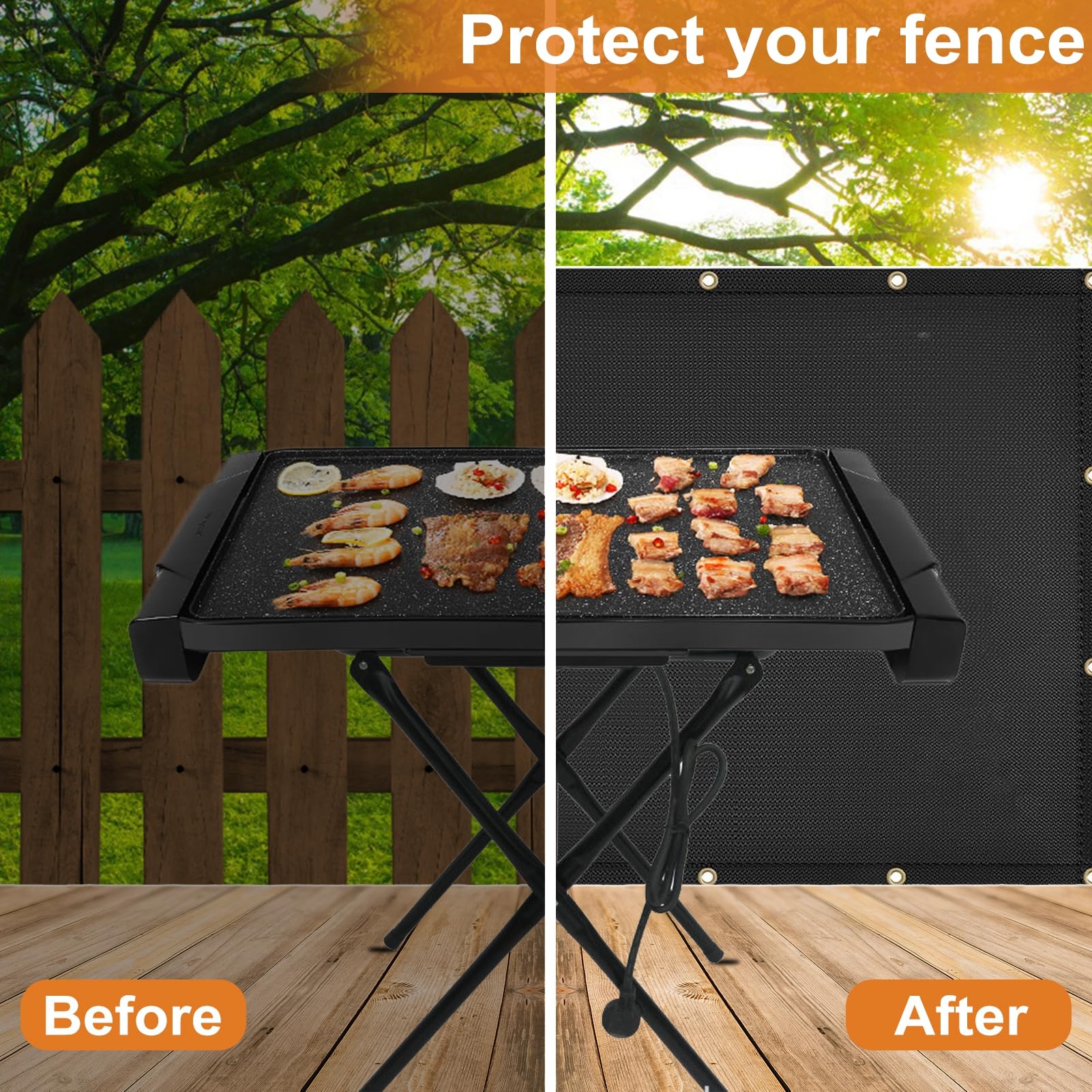 Bodhi2000 Protector de pared para barandilla de parrilla, protección ignífuga, alfombrilla térmica detrás de la valla de la estufa, nevera, barbacoa, accesorios M