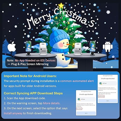 Miniatura 8 de Mini Projector, Portable Projector 4K & Full HD 1080P Support, 270° Rotation Outdoor Projector, Movie Projector Compatible with Smartphone, TV