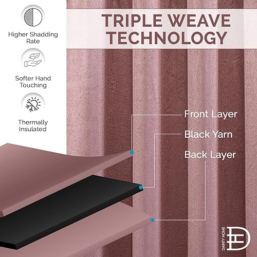 Miniatura 2 de Dainty Home Cortinas opacas con ojales, color malva, 54 pulgadas de ancho x 84 pulgadas de largo, oscurecimiento de la habitación, lavables a