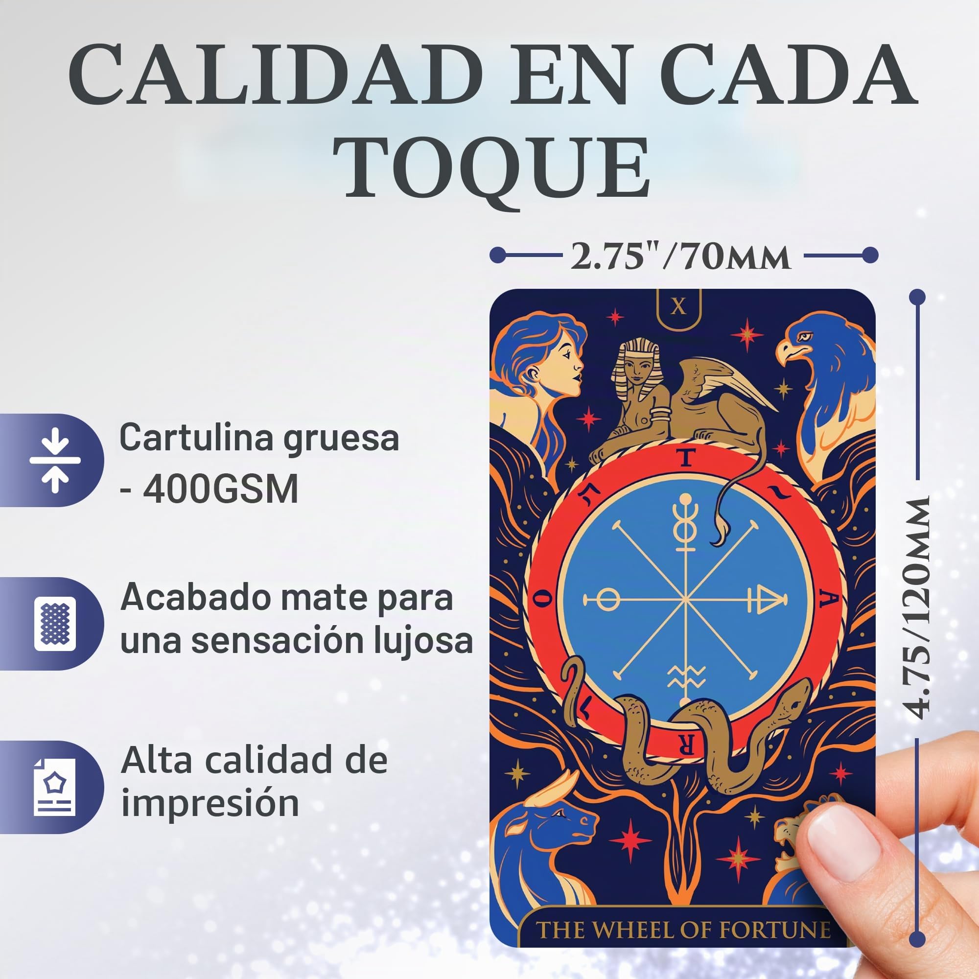 Wyspell Blue Starlight tarot Deck: cartas inspiradas en el cielo estrellado con instrucciones (idioma español no garantizado), juego único de cartas de tarot