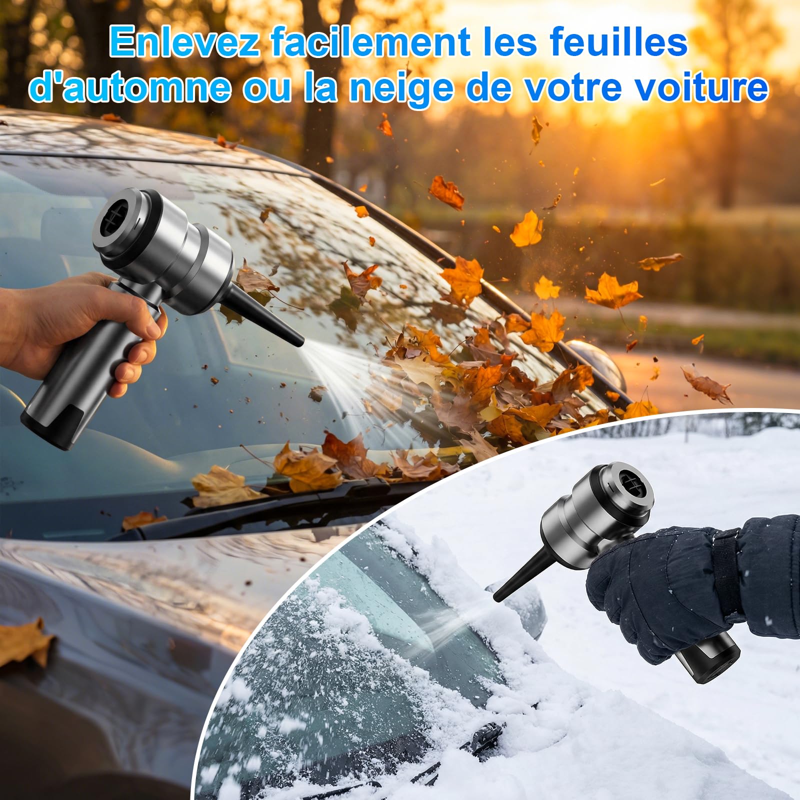 Aspirateur à Main 22000Pa Aspirateur de Voiture Puissant, 4-en-1 Vidage Automatique 1 Touche Aspirateur, Moteur sans Balai avec 3 Vitesses pour Maison, Voiture, Poils d'animaux