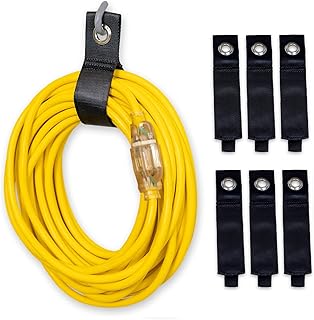 Spire Heavy-Duty Cable Storage Straps (6 Pack) Extension Cord Organizer, Hoses, Ropes, Garage Tool Storage, RV and Boat Organization