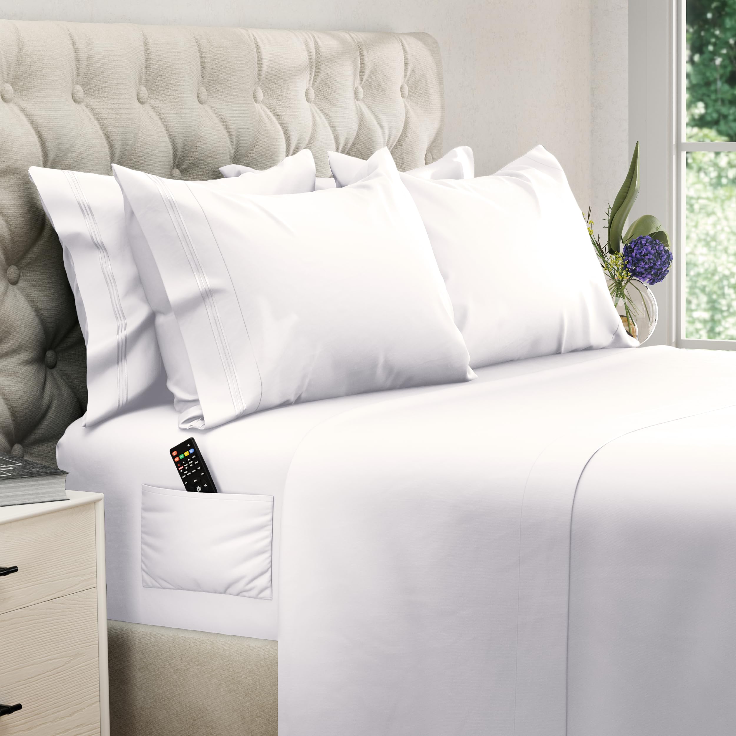 Photo 1 of DREAMCARE King Size Sheets Set - 6 pcs Breathable Cooling Sheets King Size