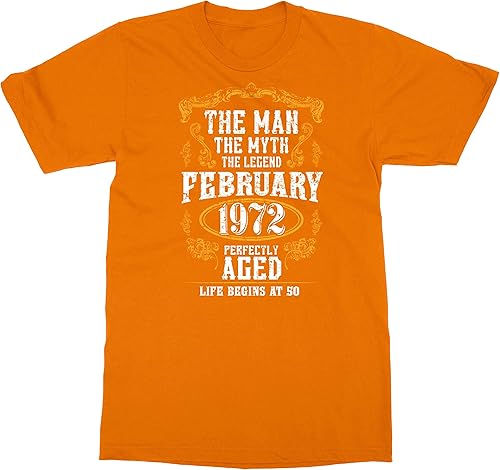 Miniatura 8 de Camiseta unisex con texto en inglés "Man Myth 50th Birthday" de febrero de 1972