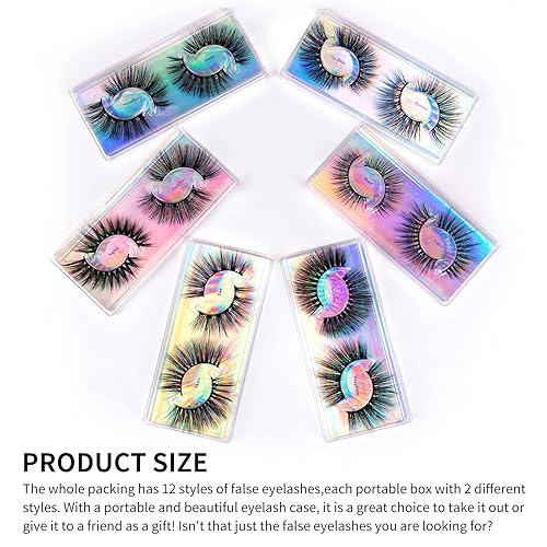 Vista 57 de DYSILK Pestañas postizas de visón, 30 pares de 10 estilos mixtos, pestañas postizas de visón, pestañas postizas de aspecto natural, pestañas largas