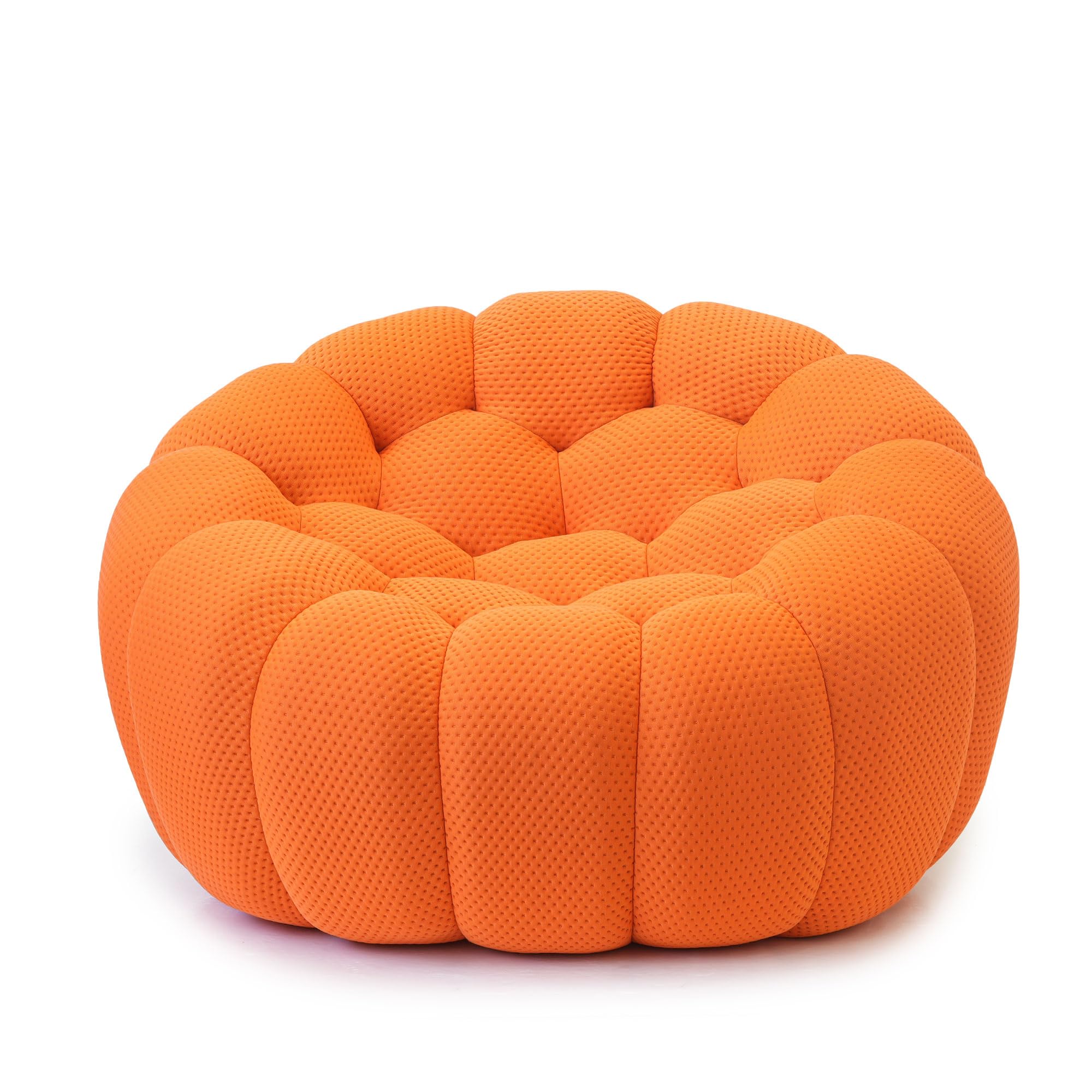 Sofá de burbujas, silla de burbujas de espuma viscoelástica de gran tamaño, sofá redondo con forma de panal 3D curvos para sala de estar, apartamento (naranja, 49.21 pulgadas) 49 inch Naranja