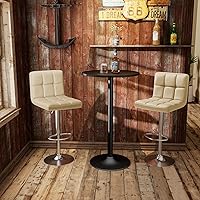 Vista 2 de Homall - Taburetes de bar modernos de piel sintética ajustable giratorios, taburetes de bar hidráulicos sin brazos para cocina, taburete de bar