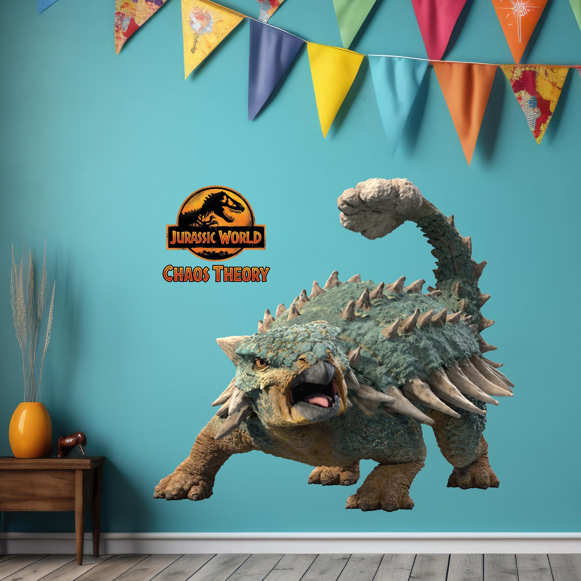 Jurassic Chaos Theory Wall Sticker - Bumpy Wall Art (60cm Width x 60cm Height)
