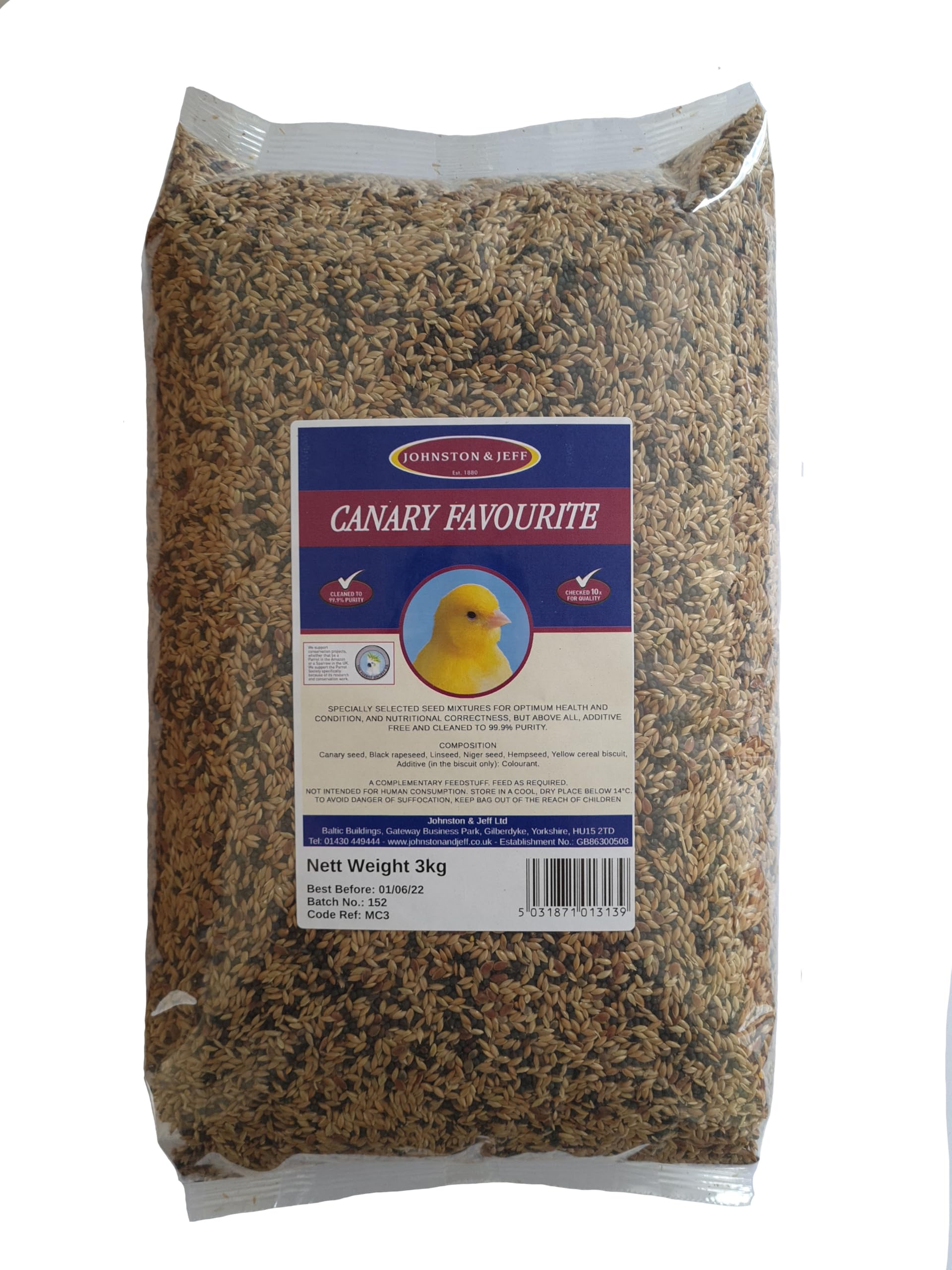 Johnston & Jeff Canary Seed 3kg