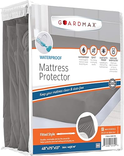 Miniatura 49 de Guardmax Protector de colchón de vinilo de calibre pesado para cuna - Protector de colchón impermeable y a prueba de polvo con bolsillos elásticos