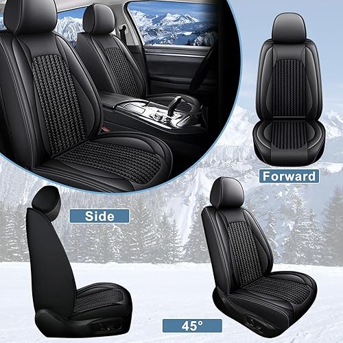 Miniatura 7 de TTX LIGHTING 2 fundas de asiento delantero de automóvil para Ford Maverick 2022 2023 2024 de piel de seda de hielo, transpirable, impermeable, para