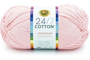 Lion Brand 24/7 Cotton Yarn in Versatile Lemonade - 150 Yards of...