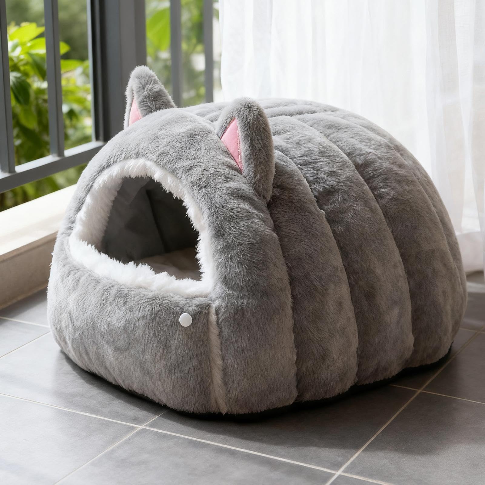 Cama para Gatos - Escondite Para Mascotas De Invierno Con Forma De Cupula - Casa Plegable Para Gatos Y Mascotas,Para Cachorro Y Otras En El Interior Dormitorio Balcón Residencia Y Apartamento