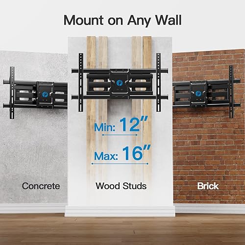 Miniatura 4 de Pipishell PILFK1 - Soporte de pared para TV de movimiento completo para la mayoría de televisores de 37 a 75 pulgadas de hasta 132 libras, soporte