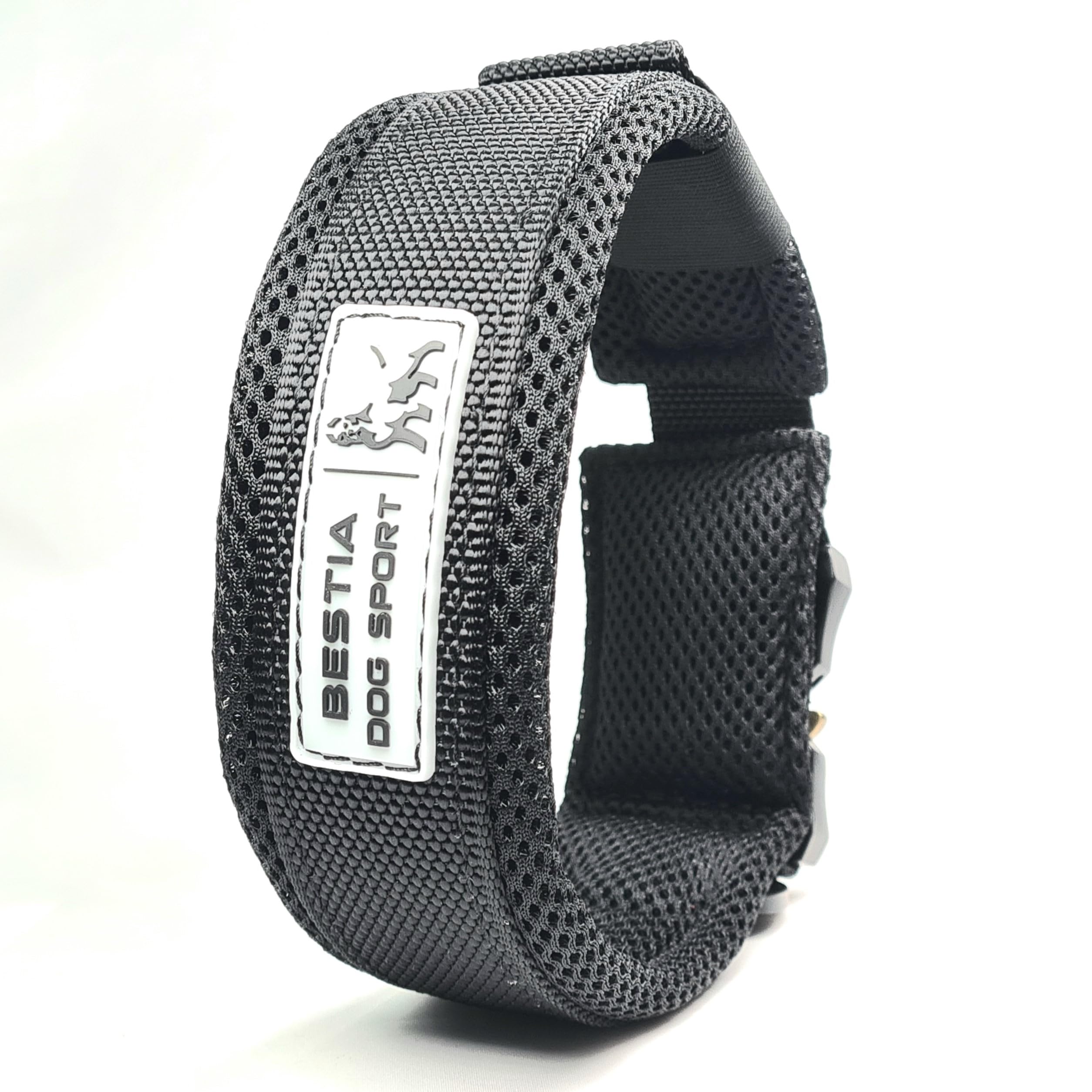 Bestia Dog Sport Collar para Perros de Apertura Rápida - Ajusta una Vez, abrocha en un Segundo, Hebilla metálica, Acolchado, Cinta TPU Impermeable (Negro, XXL)
