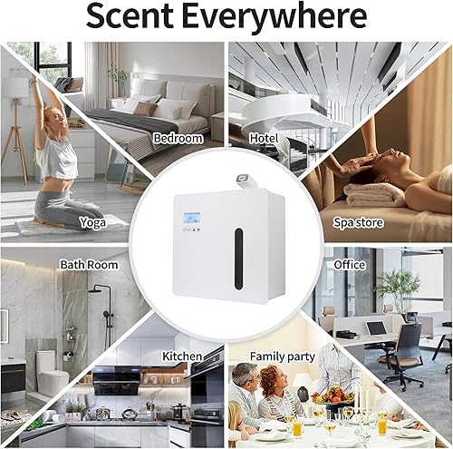 Miniatura 7 de Máquina de aire inteligente de aroma para el hogar, difusor de aroma HVAC de chapa para aceites esenciales con sistema de difusión de aire frío,