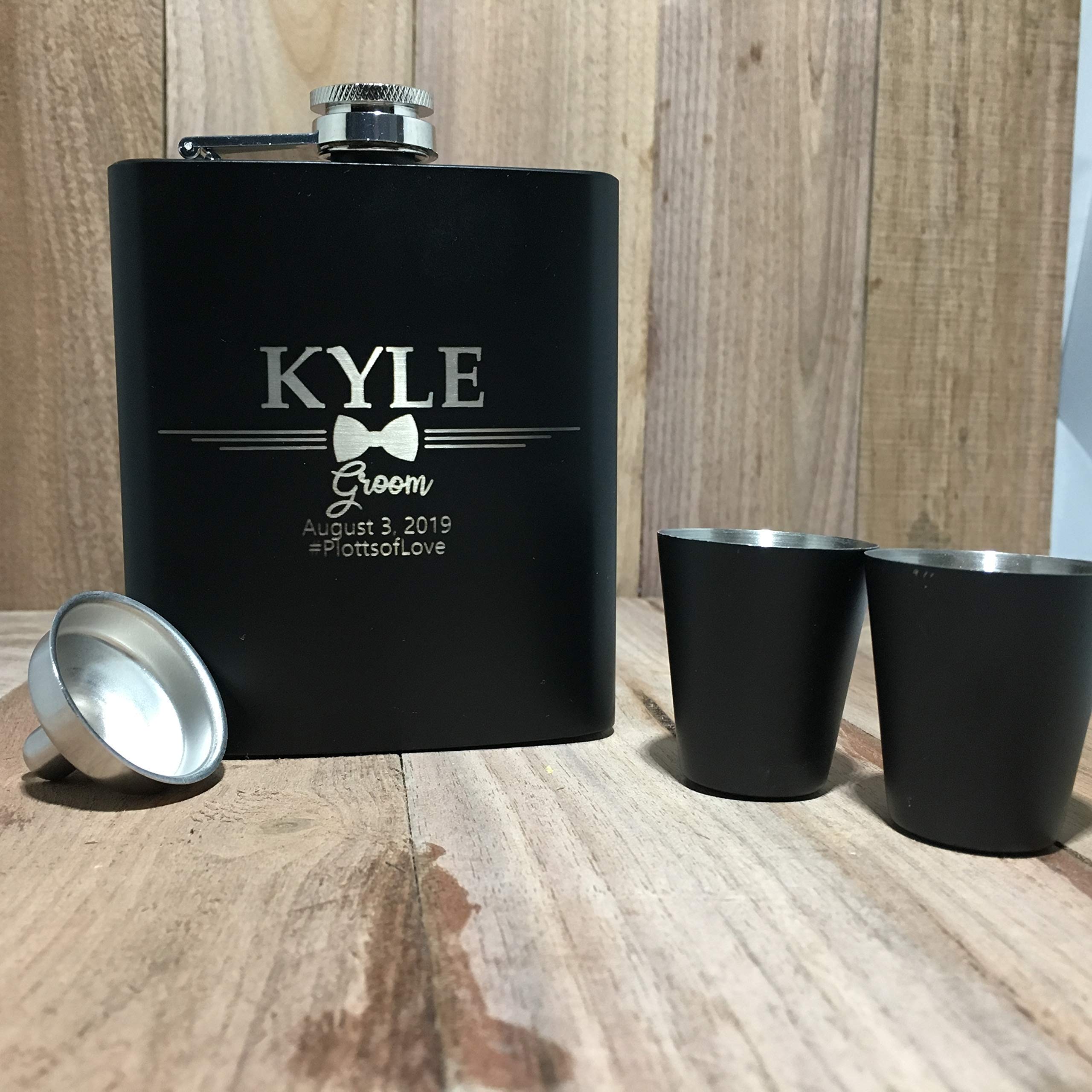 Custom Engraved Black Flask