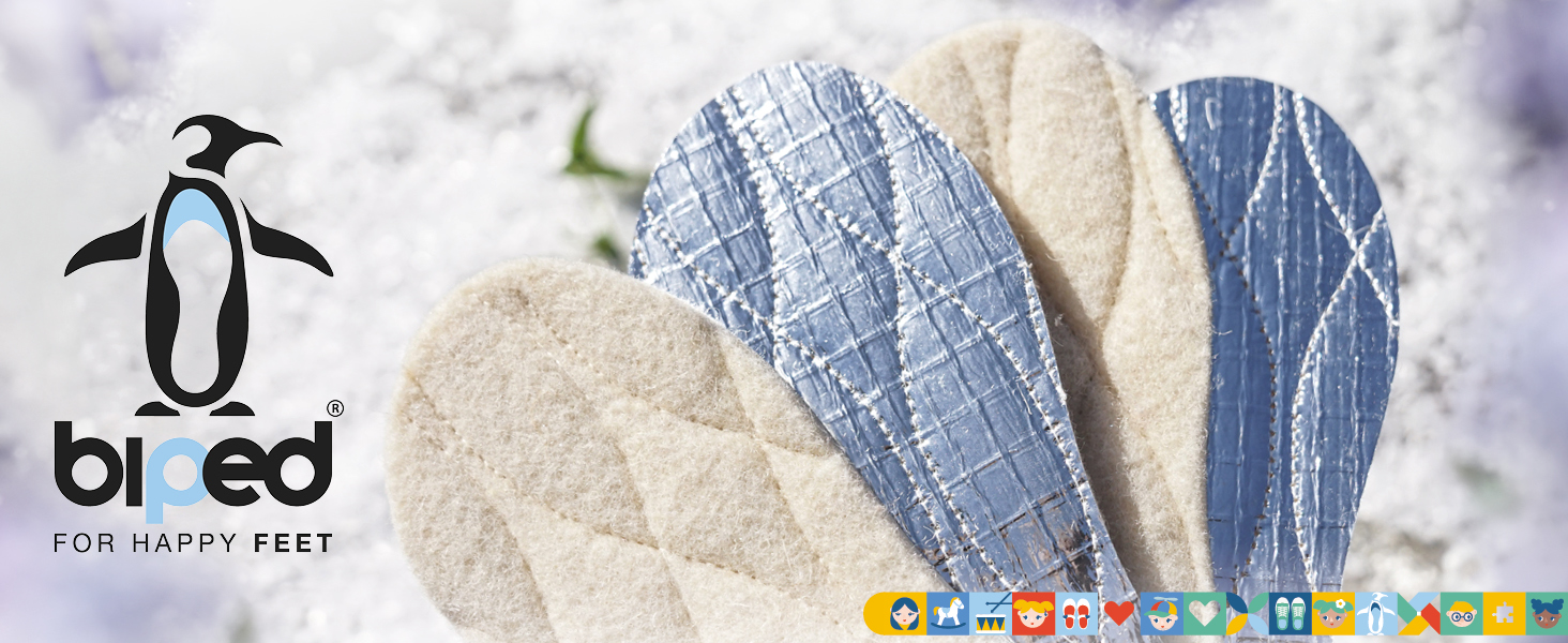 Biped 2 Paires De Semelles Hiver - Semelles De Chaussures En Véritable Laine D'agneau - Semelles Thermiques Chauffantes Avec Dessous En Aluminium