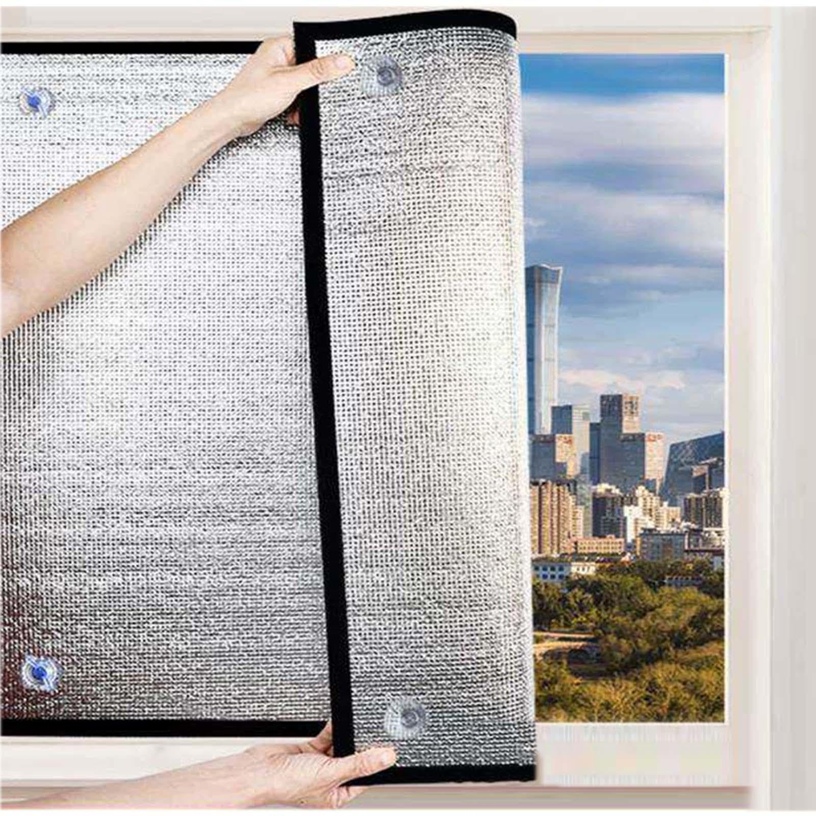 Sun Protection Anti Heat Window Film,8mm Aluminium Foil Thermal Insulation Sun Blocking Window Tint Film,With Suction Cups,Blackout Privacy Film,Anti-uv Glass Tint Sticker,W×H-130x300cm/51 * 118in