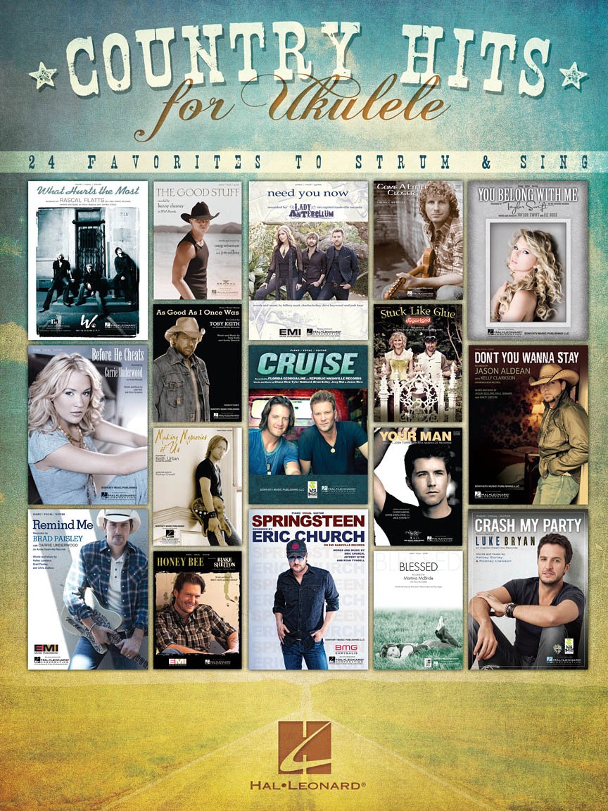 Country Hits For Ukulele 24 Favorites To Strum & Sing Uke BK