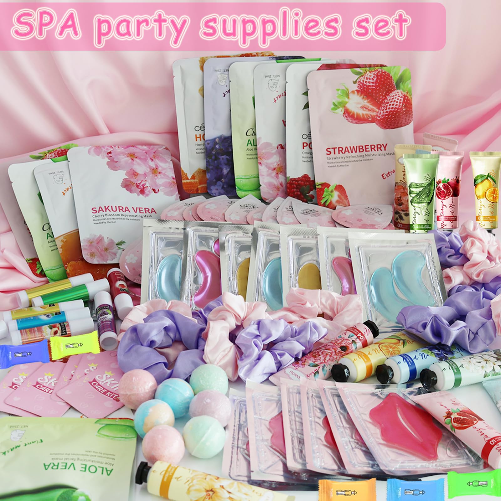 132-Piece Spa Party Supplies Kit with Skincare Favors