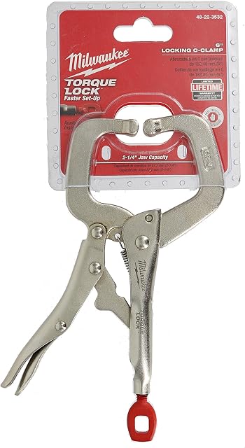 Milwaukee 48-22-3532 Torque Lock 6 Locking Spring Loaded Metal C-Clamp w/Regular Jaws