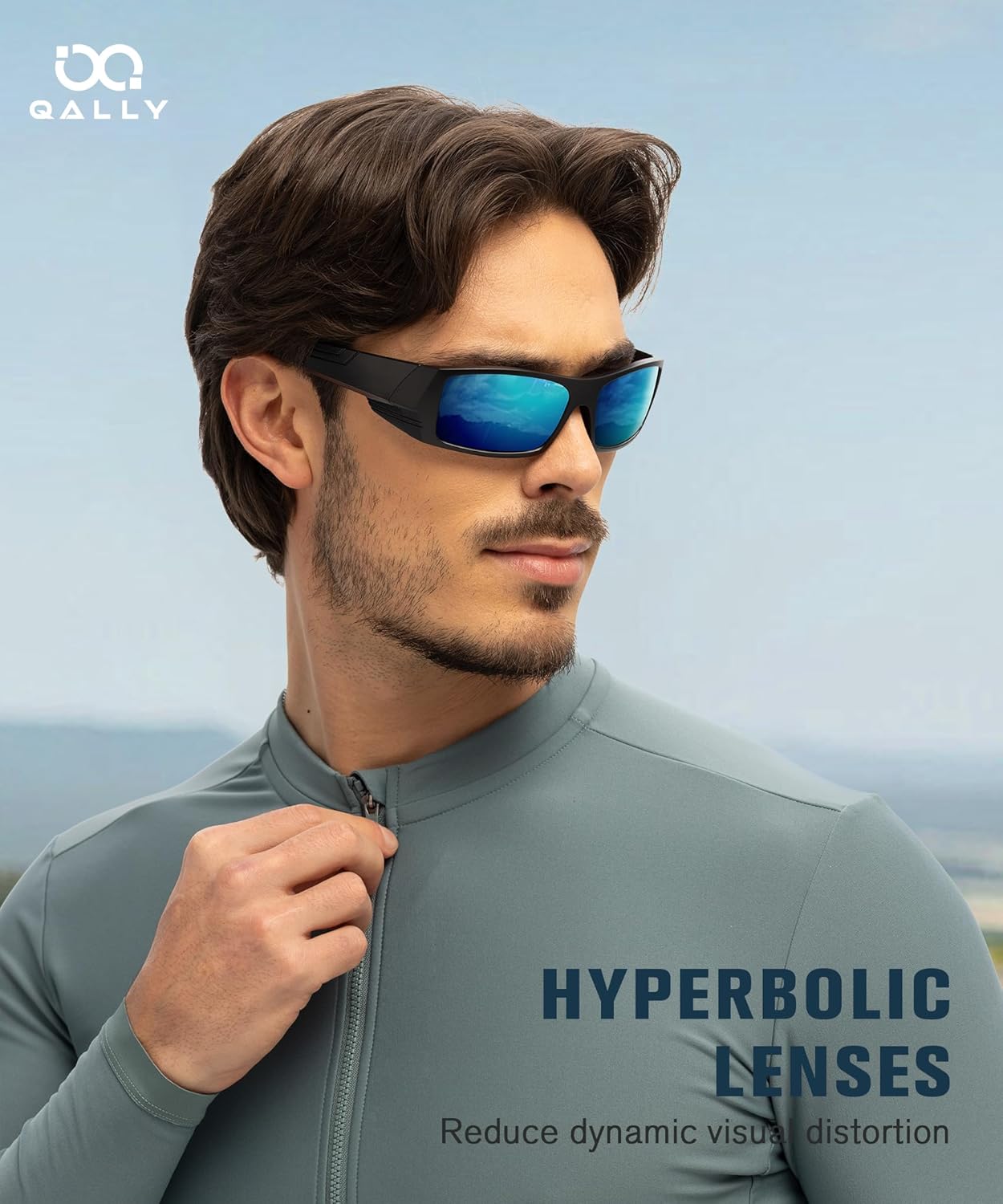 Sports Sunglasses-Men Polarized Mens-Sunglasses: Wrap Around Sun Glasses for Cycling Fishing with UV400 Protection - Image 2