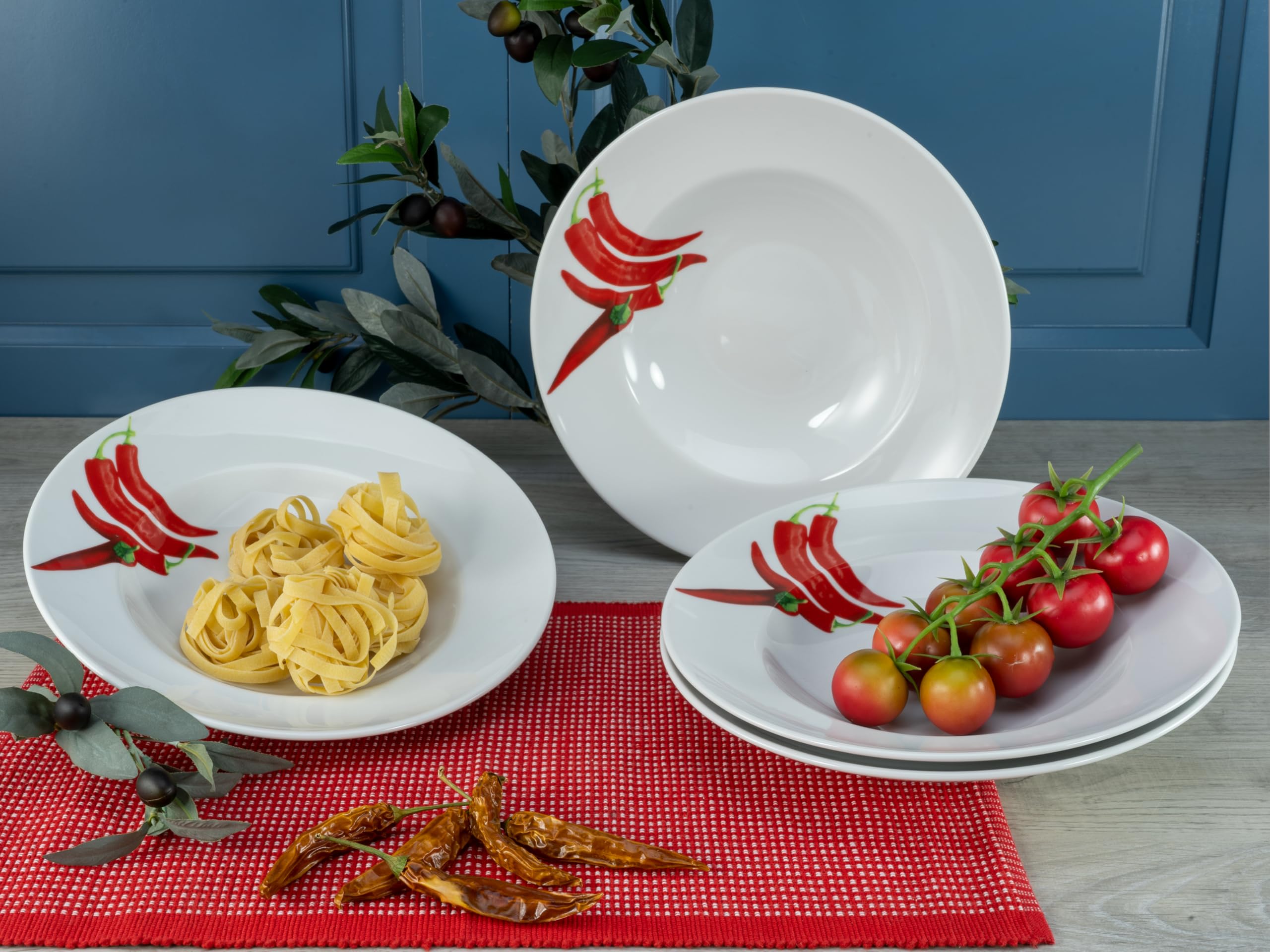 Creatable, 23434 Serie CHILLI, juego de vajilla, platos de pasta, 4 piezas