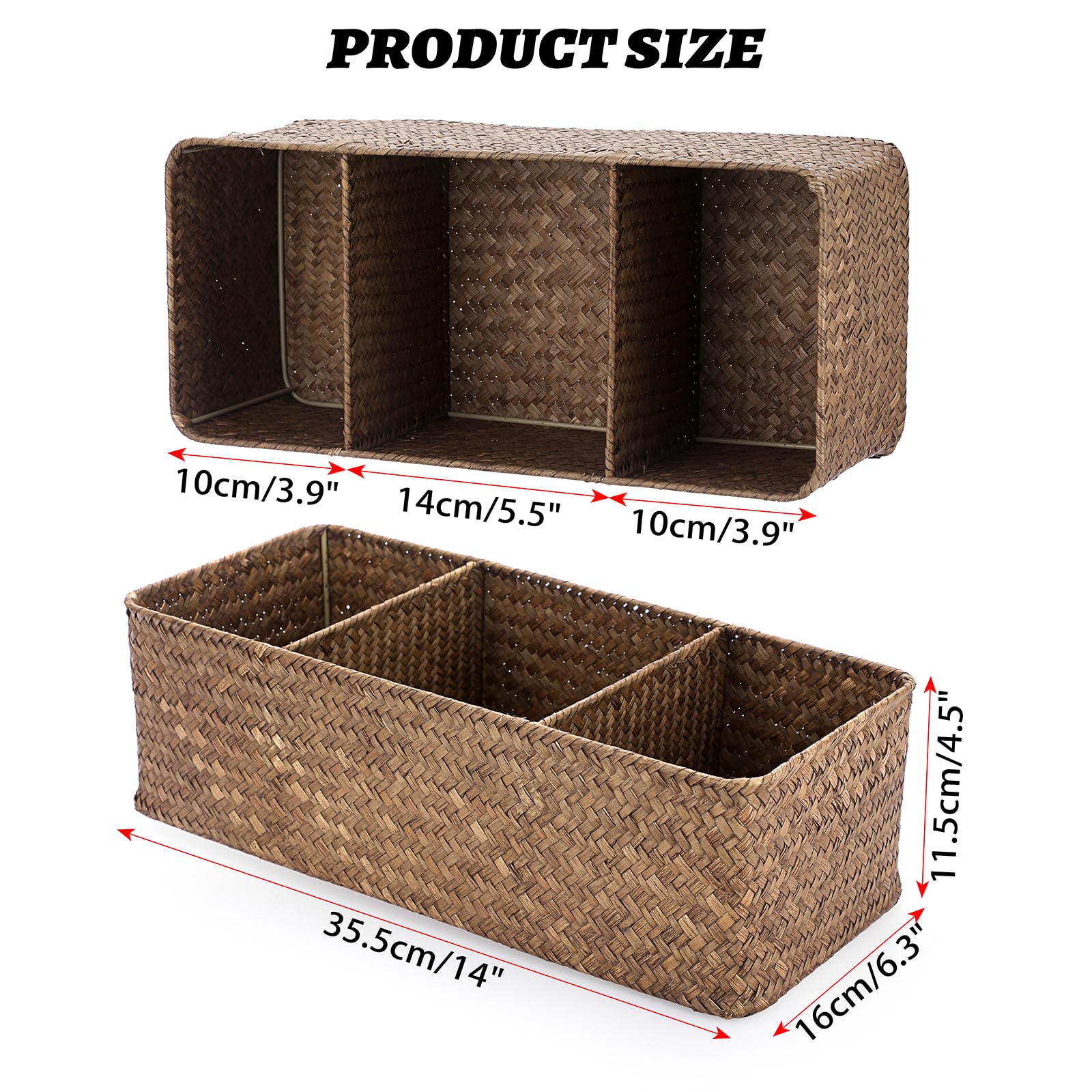 4x stuks rotan gevlochten opbergmand/opbergbox kunststof - Oud roze - 19 x 29 x