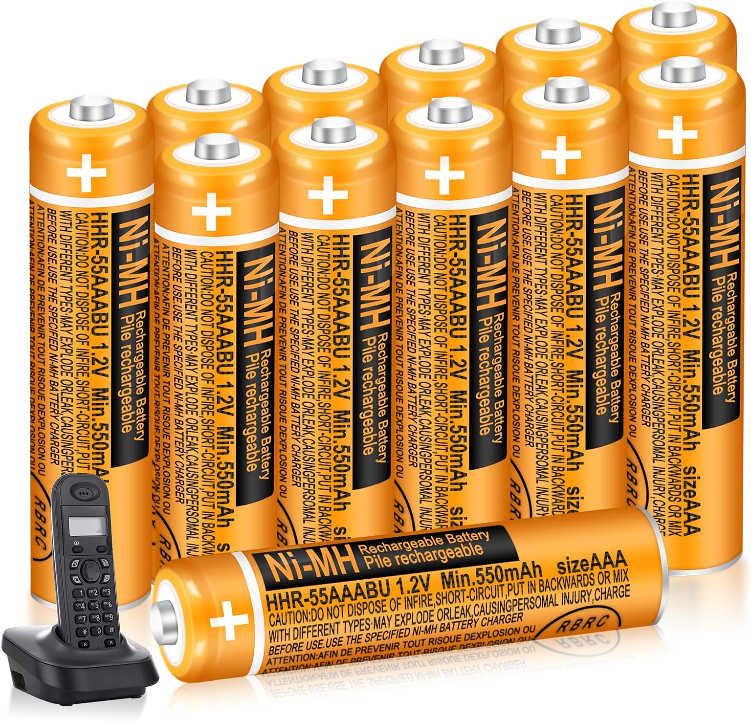 Per Telefoni Cordless Batteria Ricaricabile Panasonic NiMH AAA 4 - Foto 2