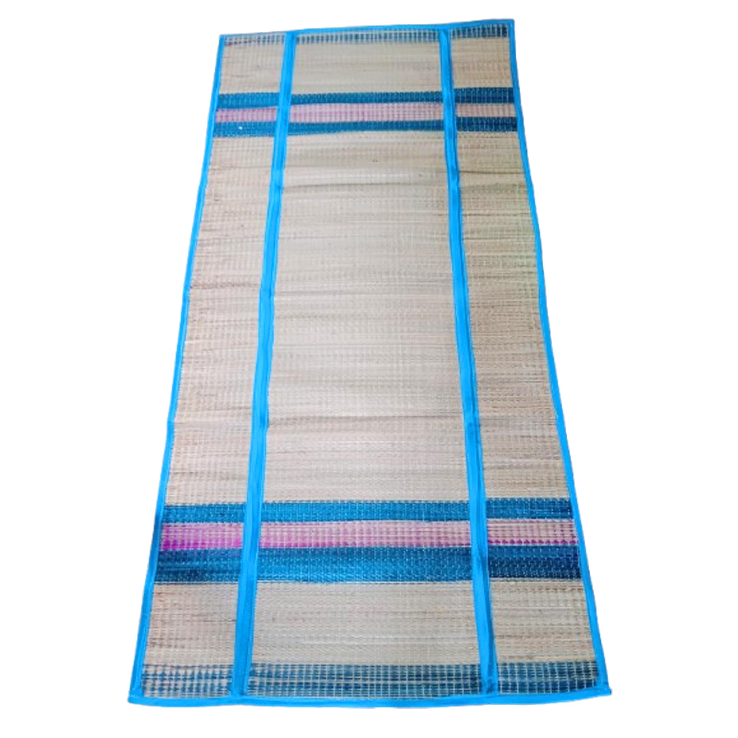 IAgriFarm Foldable Korai Grass Mat - Multicolour Striped Pattern Floor Mat for Home/Picnic/Sleeping - 6 x 3 Feet - Pack of 1-image-49