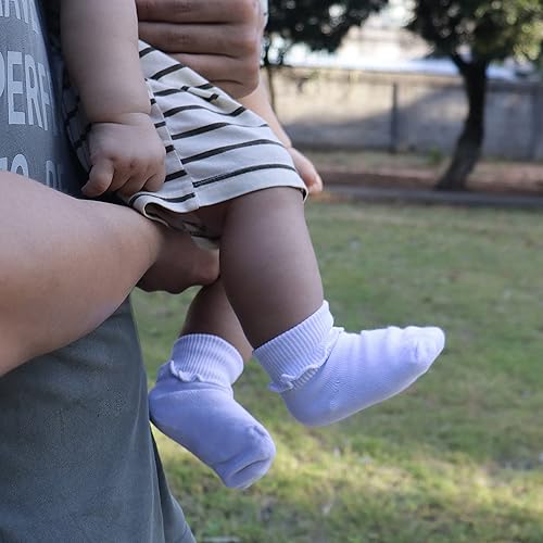Miniatura 7 de 6 y 12 pares de calcetines de algodón con volantes para bebés y niños pequeños