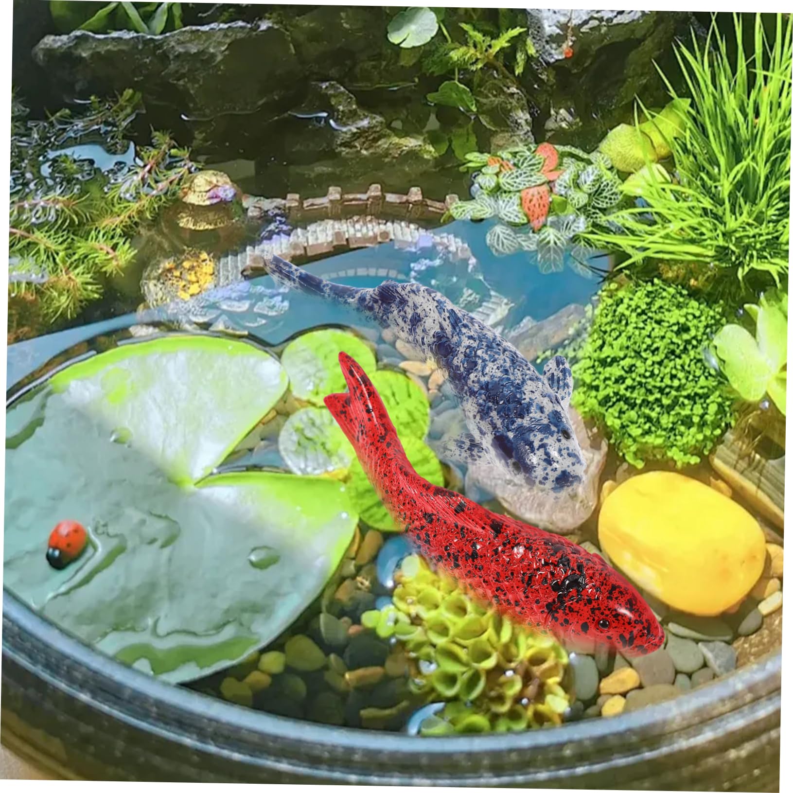 VICASKY 5 Elementi Galleggianti in Resina Decorazione Acquario Simulazione Realistica per Terrario e Acquario Domestico Ornamento Decorativo