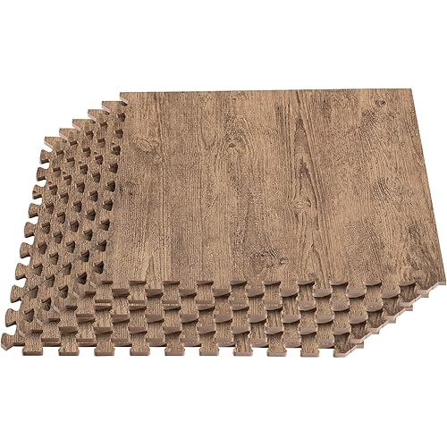 Forest Floor Farmhouse 3/8 Inch Thick Printed Foam Tiles, Premium Wood Grain Interlocking Foam Floor Mats, Anti-Fatigue Flooring – Stylish Flooring Solution