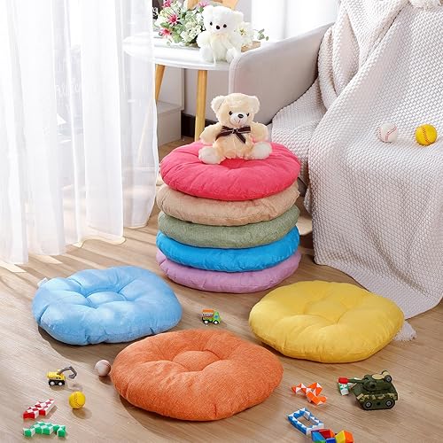 Miniatura 4 de Fumete 8 cojines redondos de piso de 16 pulgadas para niños y niños pequeños, cojín de suelo flexible para muebles de aula, para el hogar,