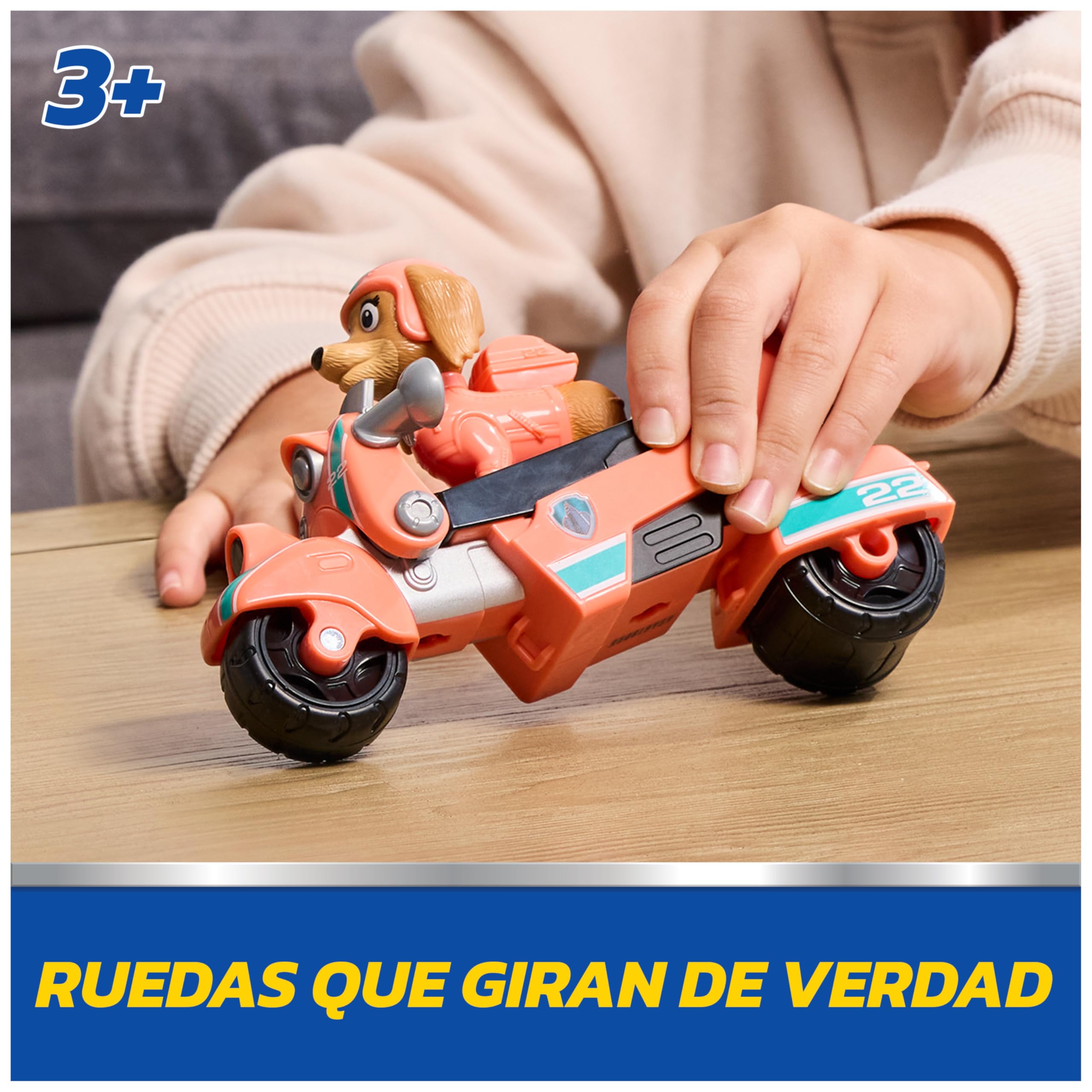 Paw Patrol Patrulla Canina - Pack Moto de Rescate y Figura Liberty, Fabricado con Plástico Reciclado - Patrulla Canina Juguetes - Regalo Niño 3 años + - Juguetes Niños 3 años