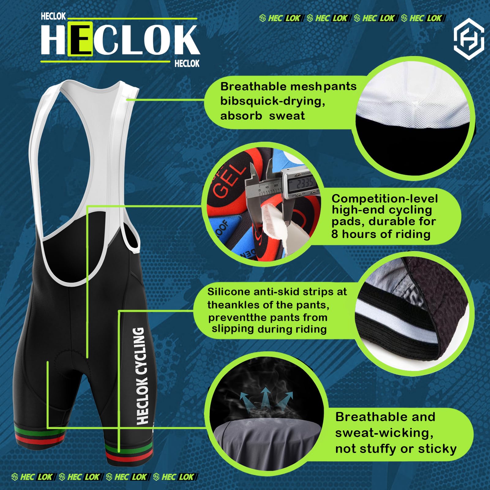 Abbigliamento Ciclismo Uomo Estivo, Maglia Bici da Corsa Professionale MTB e Pantaloncini Imbottiti con Gel 9D,Ciclismo Traspiranti e ad Asciugatura Rapida,Camicia da Ciclismo