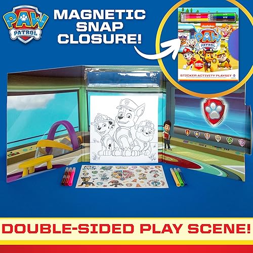 Miniatura 6 de Juego de actividades de calcomanías de Paw Patrol, más de 25 calcomanías reutilizables de la Patrulla Canina, 2 escenas de juego de calcomanías,