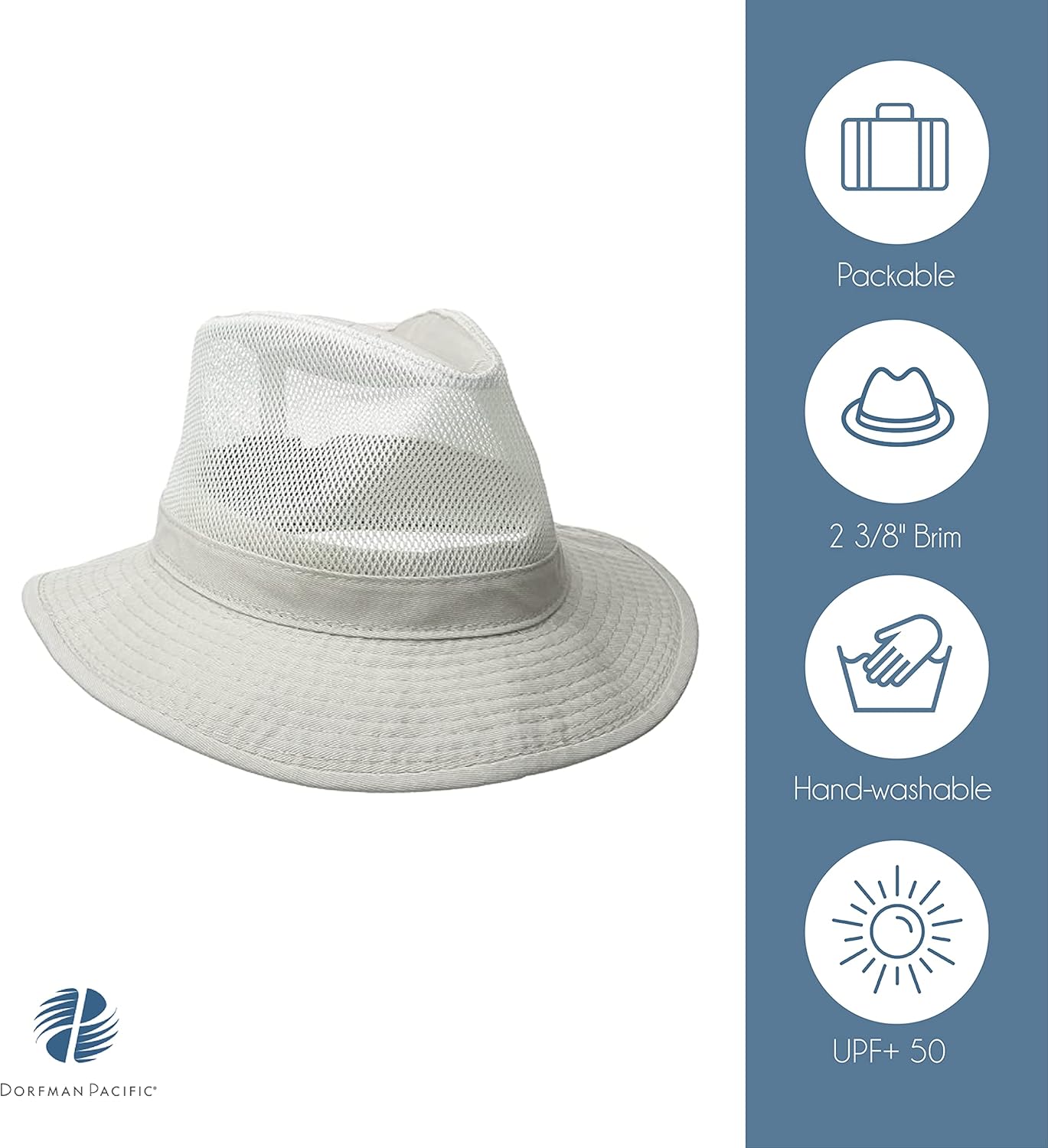 Dorfman Pacific Men's Garment Washed Twill Safari Hat with Mesh Sides - Image 2