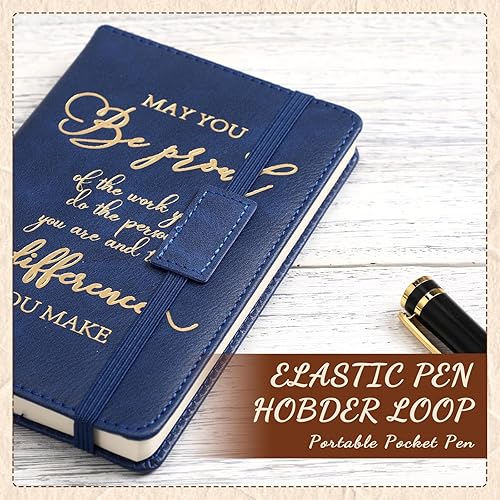 Miniatura 6 de Qeeenar 24 piezas de regalos de agradecimiento, diario de cuero A6 a granel con texto en inglés "May You Be Proud of The Work Appreciation para