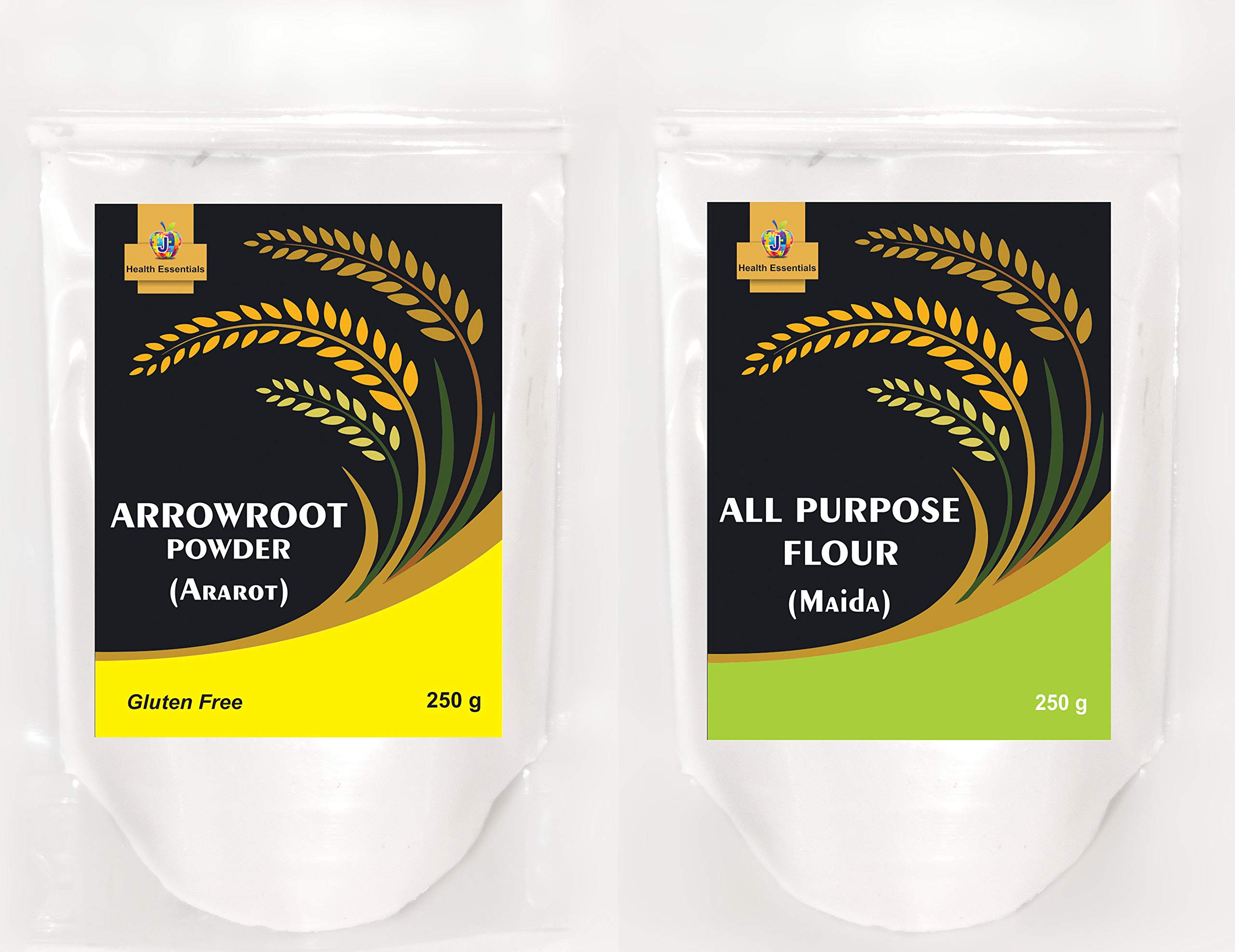 Jioo Organics Combo Pack of 2 Premium Arrowroot Powder | Natural All-Purpose Flour | Ideal for Gravy, Puddings, Soups, B