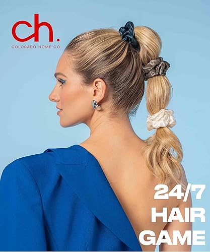 Miniatura 10 de Ch. SKINNIES-1 - Juego de coleteros pequeños de seda para el cabello, coleteros para cabello fino, accesorios para el cabello para mujer, con
