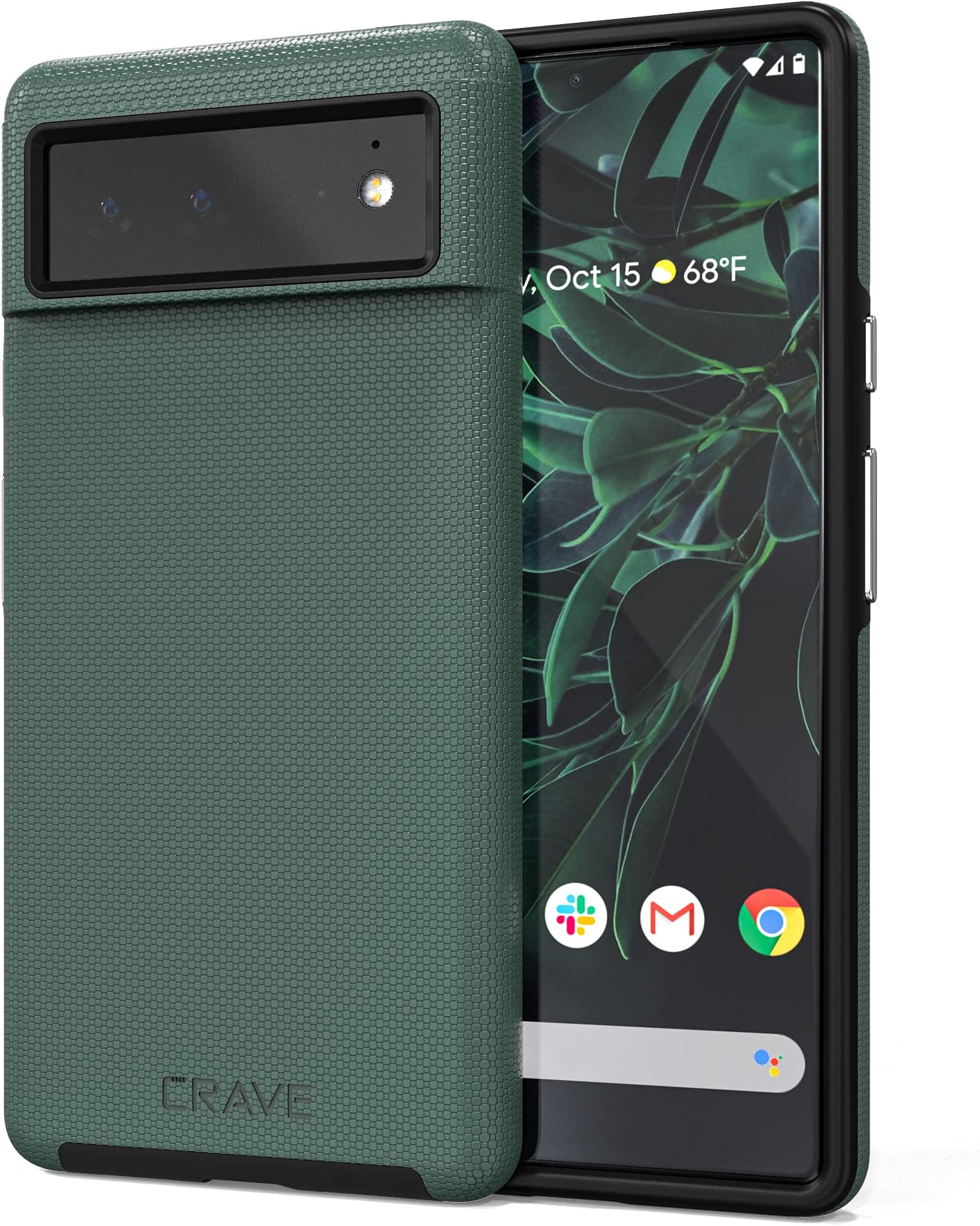 Crave for Google Pixel 6 Case, Shockproof Protection Dual Layer Case for Google Pixel 6 (6.4 inch) - Forest Green