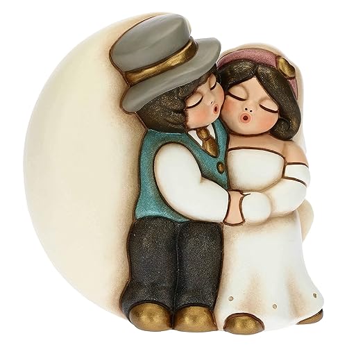 Immagine del prodotto THUN - Coppia sposini Grandi su Luna - Bomboniere - Idea Regalo - Linea Cerimonia - Ceramica - 10,4x6,7x10,5 h cm
